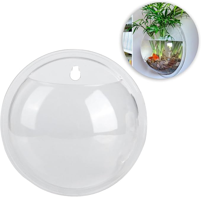 Fish Tank, Mini Wall Mounted Hanging Transparent Fish Bowl, Acrylic Fish Tank Aquarium Decoration for Flower Arrangement Aquaculture and Planting
