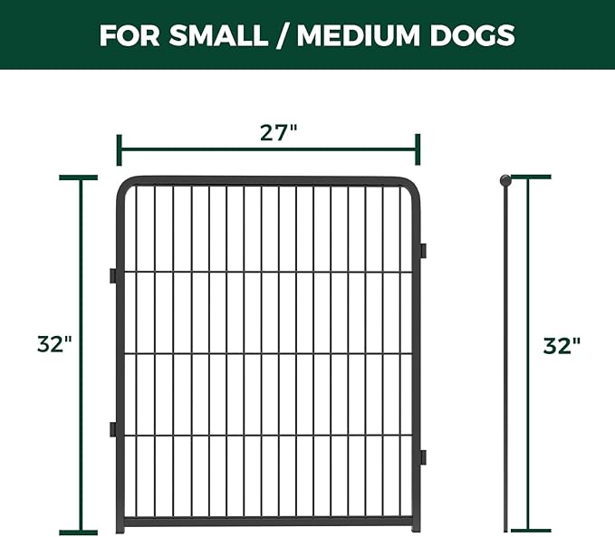 FXW Homeplus Unleashed Indoor Dog Playpen - Stress-Free and Safe Play, Heavy Duty 32 Inch 2 Panels Dog Pen for Small and Medium Dogs, Black│Patented