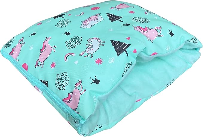 Cute Friendly Zipper Waterproof Portable Sleeping Bag Pouch Hideout Cave Habitat for Hedgehog, Baby Guinea Pig, Hamster, Ferret, Squirrel, Small Animal Bed Nest House Cage Portable Cushion (Green)