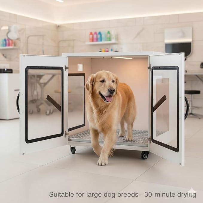229L Large Capacity Pet Dryer Box Machine - Professional Dog Cat Grooming Blower with Smart Temp Control, Low Noise Pet Hair Drying Blow Box for Up to 100 lbs Pets