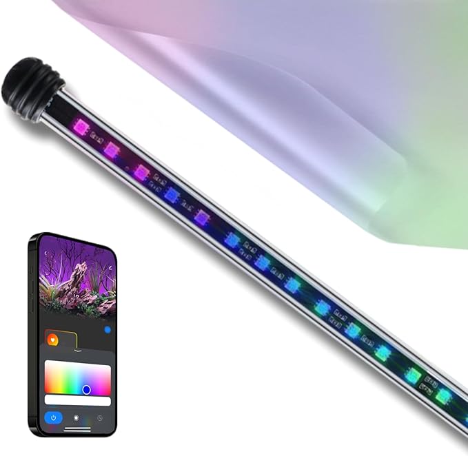 ColorCast Aquarium Background LED Light Kit with Frosted Background Film | Smartphone and Voice Control | 24/7 Timers | Alexa and Google Home | for Aquariums, Terrariums and Vivariums | 32"-48"