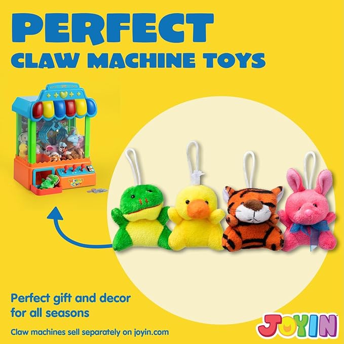 JOYIN 72 Pack Mini Animal Plush Toy Assortment (72 Units 3" Each),Bulk Stuffed Animals Party Favors for Kids, Small Animals Plush Keychain Decoration, Carnival Prizes, Halloween Party Favors