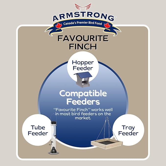 Armstrong Wild Bird Food Favourite Finch Bird Seed Blend, 10 Pounds - with White Millet, Canola, Nyjer and Sunflower Kernel Chips for American Goldfinches, House Finches & Songbirds