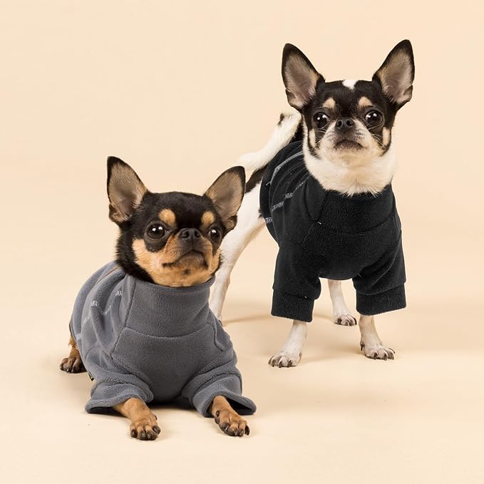 Fitwarm 3 Pack Classic Fleece Sweater, Turtleneck Sweatshirt, Winter Clothes for Small Dogs & Cats, Pet Pullover Jumper, Cat Apparel, Black, Grey, White, XL