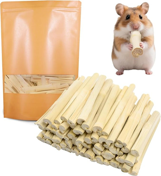 2 LB Natural Sweet Bamboo Chew Toys, Bamboo Chew Sticks, 908g Pet Snacks for Hamster Chinchilla Guinea Pig, Molar Treats Snack for Small Animals
