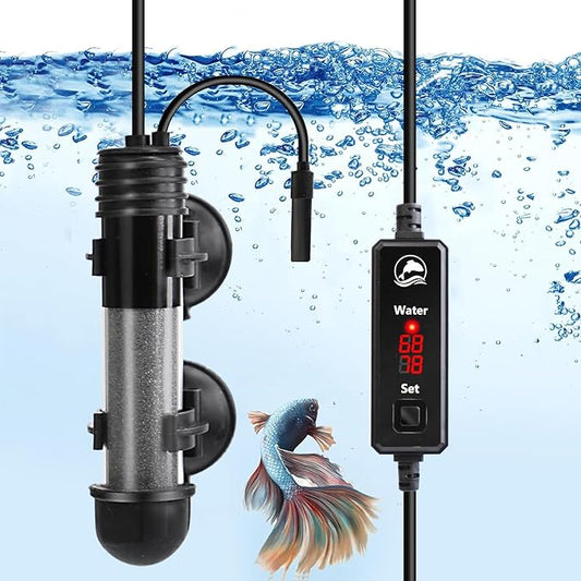 Small Aquarium Heater 50W,Fish Tank Heater for 5-10 Gallon,Suitable for Freshwater and Marine Saltwater,Dual Digital Display Controller, Mini Water Heater,for Betta/Turtle Tank