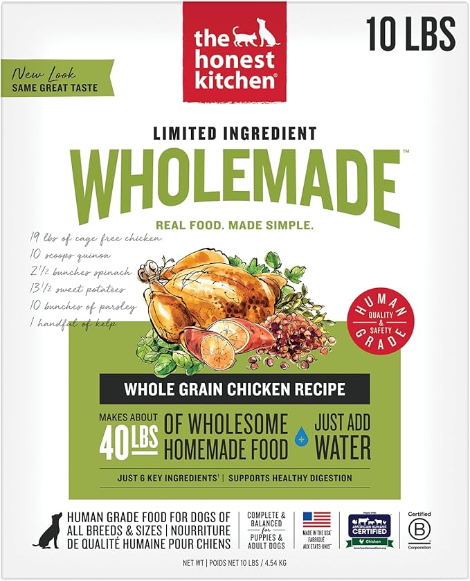 The Honest Kitchen Dehydrated Limited Ingredient Chicken Dog Food, Chicken & Quinoa, 10 Pound (Pack of 1)
