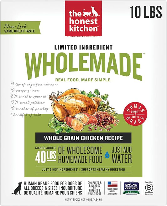 The Honest Kitchen Dehydrated Limited Ingredient Chicken Dog Food, Chicken & Quinoa, 10 Pound (Pack of 1)
