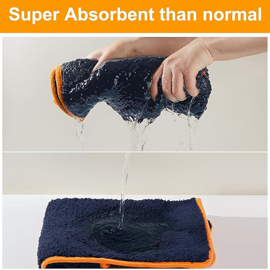 Bienbee Dog Bathrobe, Quick Drying Super Absorbent Dog Robes for After Bath, Warm Keeping Dogs Towel, Dogs Bath Supplies, Navy Blue S