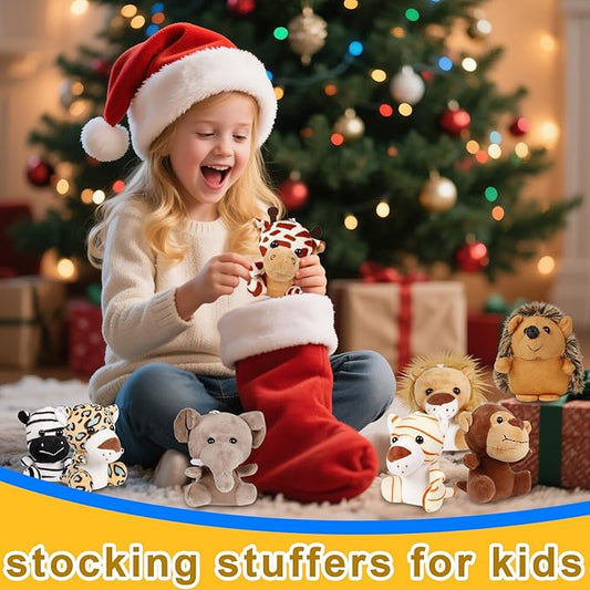 Small Stuffed Animals Bulk, 24 Pieces Cute Plushies, 4.5 Inch Mini Forest Animal Plush Toys, Party Favors, Stocking Stuffers for Kids