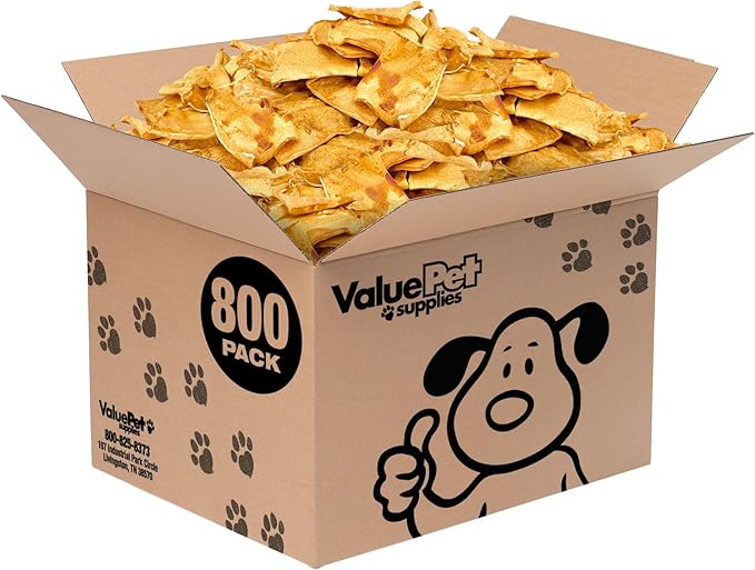 ValueBull USA Rawhide Chips, Chicken Infused, 800 Count Wholesale Pack - Natural & Safe, USA Beef Hide, Long Lasting, Chemical Free, No Artificial Flavors