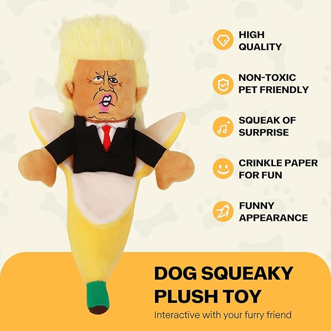 Squeaky Dog Toys with Crinkle Paper Funny Plush Dog Toy Fit Small Medium Large Dogs Hilarious Interactive Dog Toys for Dog Entertainment