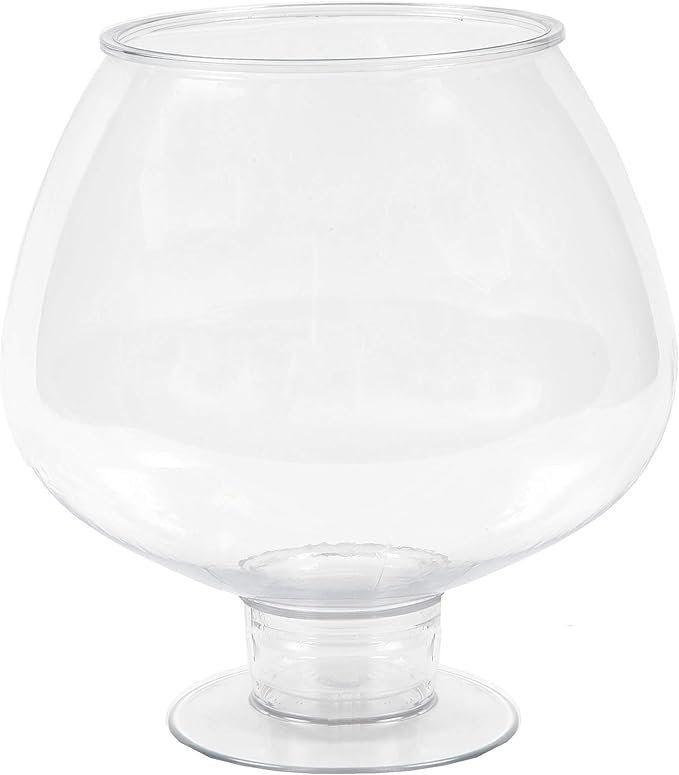 Koller Products 1.7 Gallon Brandy Snifter Fish Bowl, Impact-Resistant Plastic, Ideal for Party Events, Home Decor, Betta Bowl