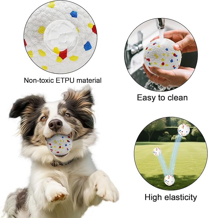ETPU Dog Toy Balls 6 Pack, 2.2 Inch Interactive Toys for Small & Medium Puppies,Compatible with 2.2 Automatic Dog Ball Launchers, Durable pet Ball Picking Toy