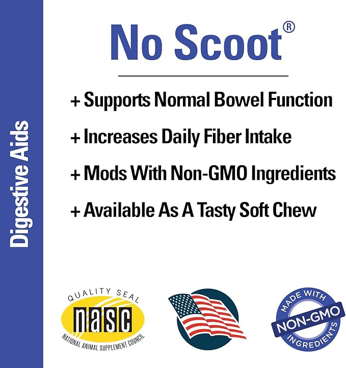 Vet Classics No Scoot Dog Supplements for Healthy Anal Gland Function – Support Normal Bowel Functions, Anal Glands – Increases Daily Fiber Intake for Dogs – 120 Soft Chews