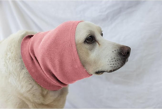 Dog Calming Band,Dog Ear Cover Anxiety Relief – Noise Canceling for Fireworks, Thunderstorms, Pet Grooming & Force Drying(Pink L)