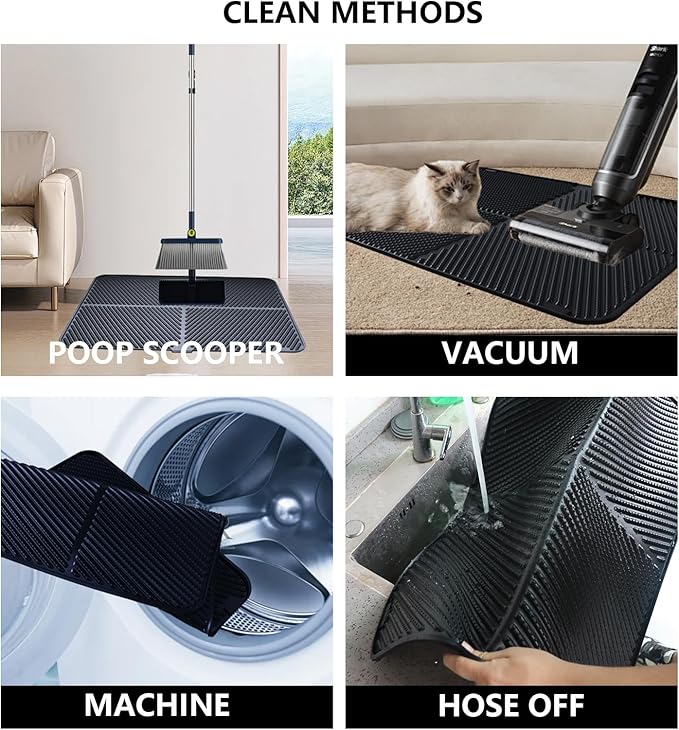 Silicone Cat Litter Mat,Extra Large Litter Trapping Mat,Waterproof Litter Box Mat for Floor,Easy Clean,Non-Slip Litter Catcher Mat,Cat Supplies Needs (Grey, 31x23x0.26 in)