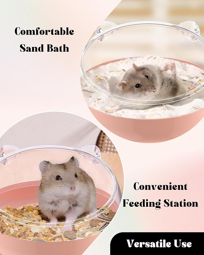 Pawfly Hamster Sand Bath Container, Hamster Sand Bath Box, Hamster Bathtub, Hamster Bathroom, Hamster Toilet, Plastic Dust Bath for Dwarf Hamsters, Syrian Hamsters, Mice, Gerbils & Small Animals