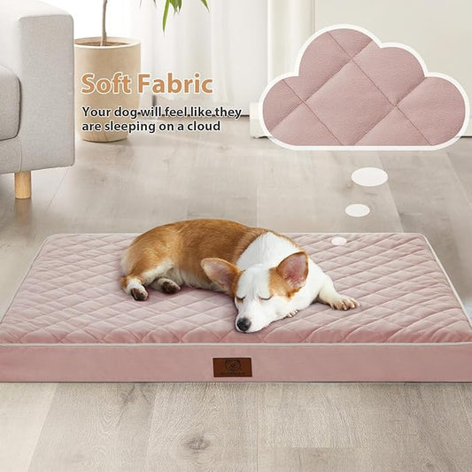 WNPETHOME Orthopedic XL Dog Beds Large Sized Dog, Waterproof Extra Large Dogs Bed with Removable Washable Cover, Multi-Needle Quilting Dogs Crate Bed
