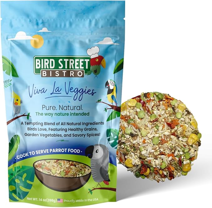Parrot Food - Parakeet & Cockatiel Food - Cooks in 3-15 min with Natural & Organic Grains, Legumes, Non-GMO Fruits, Vegetables & Health-Oriented Spices