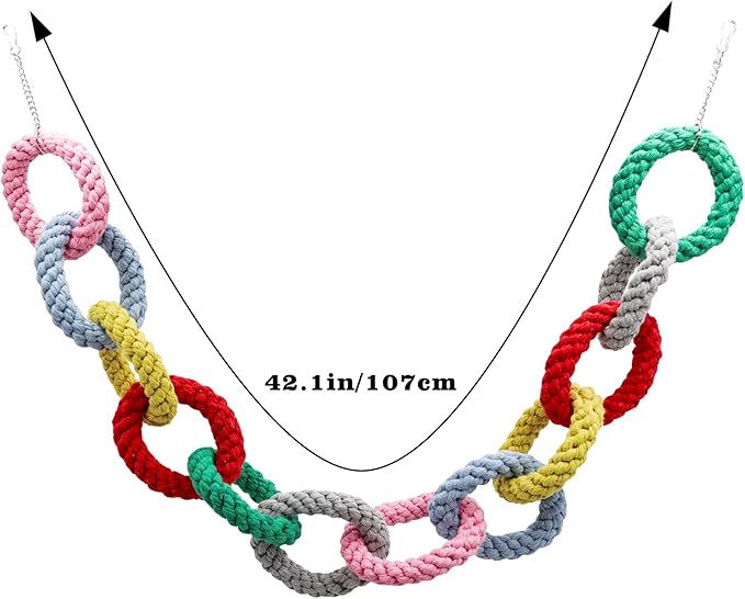 Dnoifne Sugar Glider Hanging Twelve-Ring Climbing Toys, Colorful Swing Toys, Cage Accessories for Ferret Hamster Squirrel Chinchilla Parrots