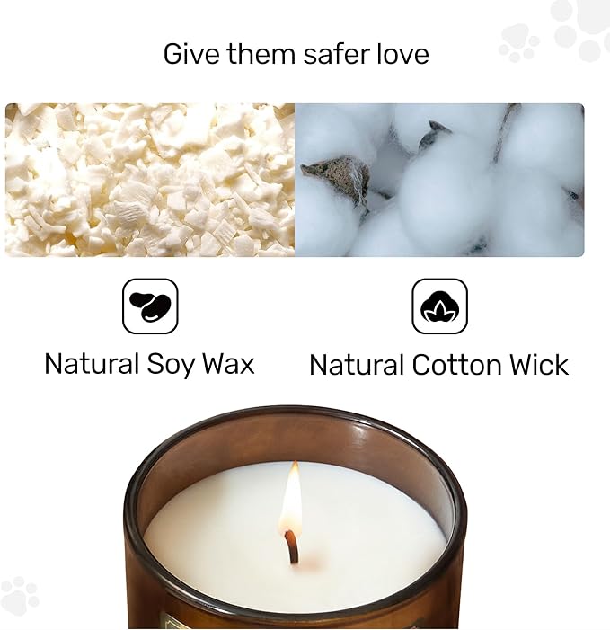Odor Eliminating Candle, Lavender Cedar Scented Candle, Pet-Friendly Soy Candles, 60 Hours, 7 oz