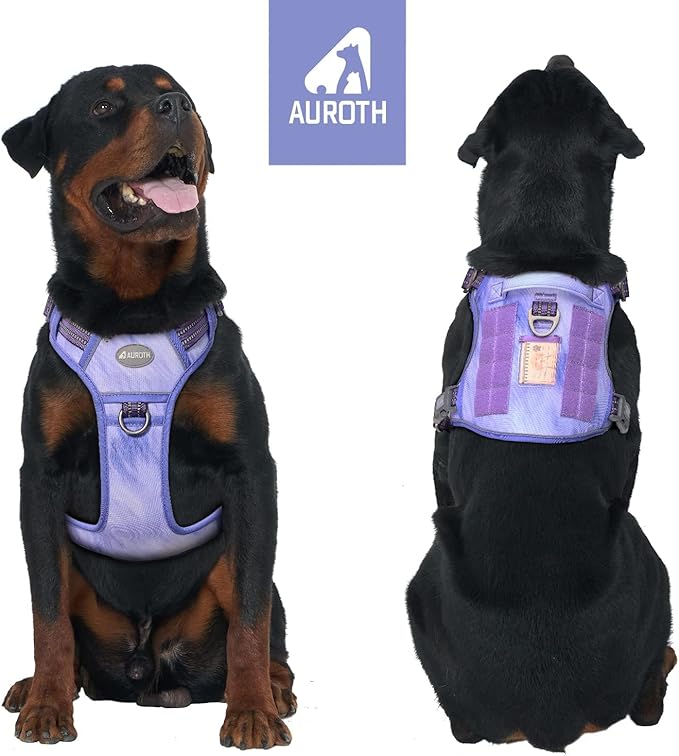 AUROTH Tactical Dog Harness for Large Dogs No Pull Adjustable Pet Harness Reflective K9 Working Training Easy Control Pet Vest Military Service Dog Harnesses Very Peri XL