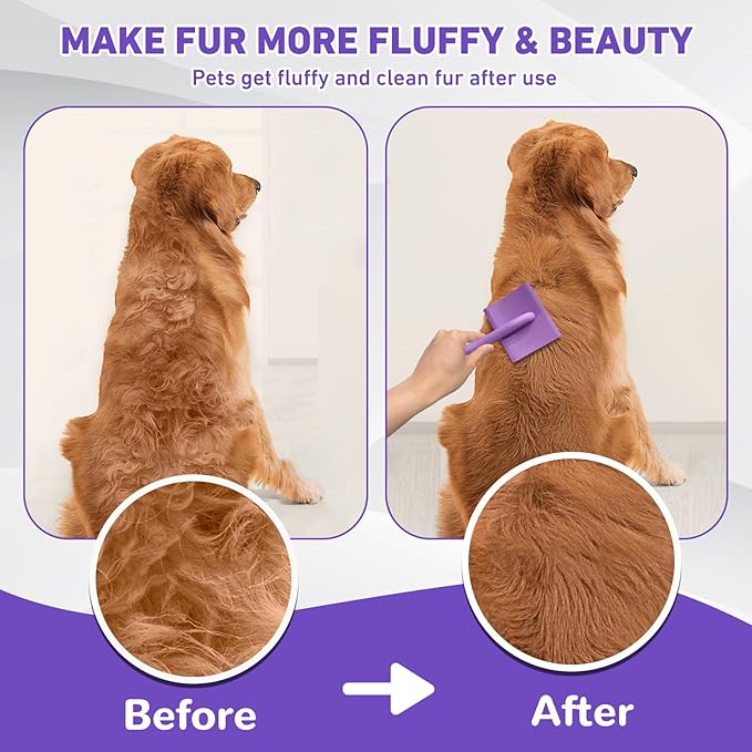 Slicker Brush for Dogs, Best Doodle & Poodle Brush for Long Haired Dogs, Large Dog Hair Brush with Little Round Rubber Tips, Dog Slicker Brushes Goldendoodle Long Pin Detangler for Dematting