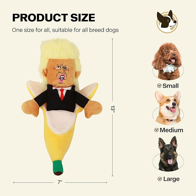 Squeaky Dog Toys with Crinkle Paper Funny Plush Dog Toy Fit Small Medium Large Dogs Hilarious Interactive Dog Toys for Dog Entertainment