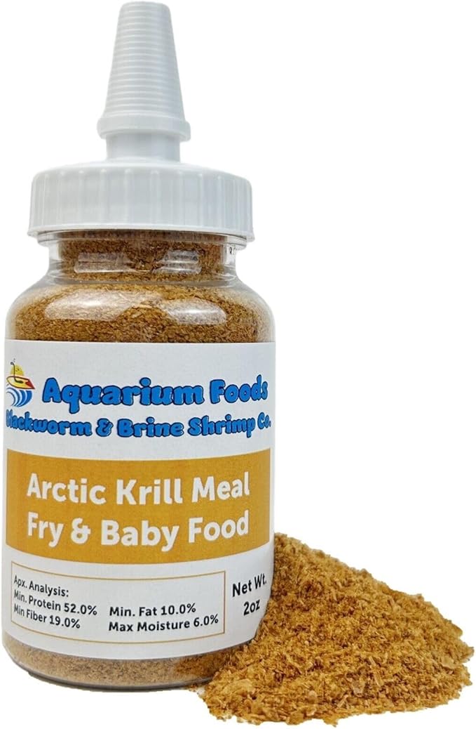 Aquatic Foods Inc. Arctic Krill Meal/Powder for Tropical Fish Fry and Babies, Nano & Micro Fish, Corals and Anemones…2oz Squeeze Bottle