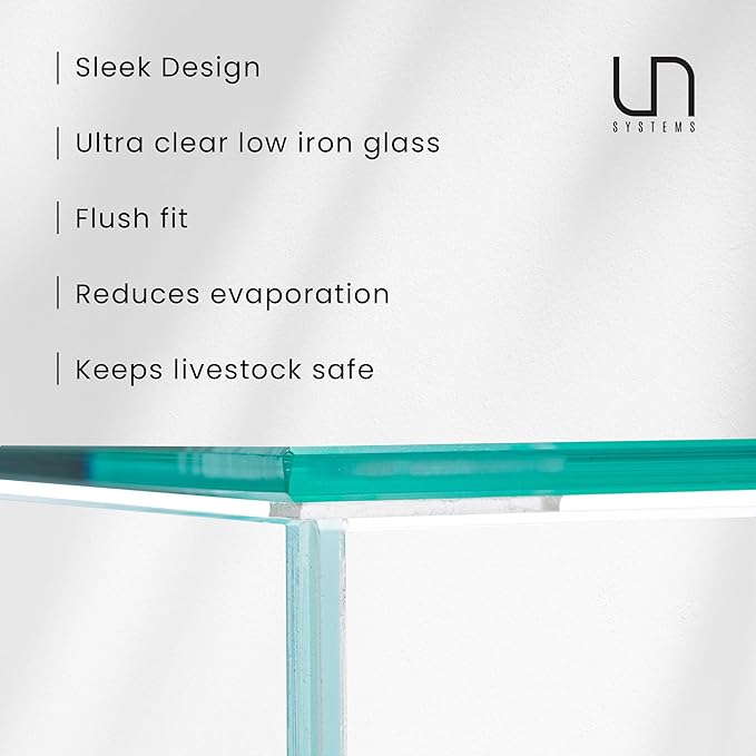Ultum Nature Systems Tank Lids - Ultra Clear Frameless Aquarium Lid, Cover for Rimless Glass Tanks - 5N, 5S, 5T (Flush Fit)