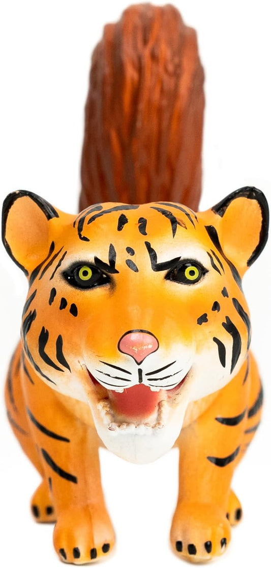 Randimals Tiger with Squirrel Tail Figurine Toy 5”, Premium Hard Rubber Animal Action Figure Toy, Hybrid Friend Encourages Adventure & Imagination
