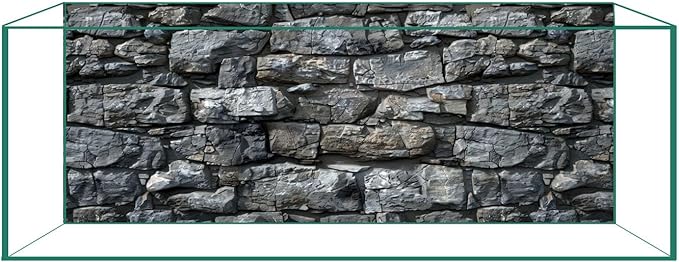 Aquarium Background & Fish Tank Background – Ultra HD Static Cling, Tape-Free, Realistic Rock Wall Design for Professional Aquarium Decorations 19.6 X 59 Inches