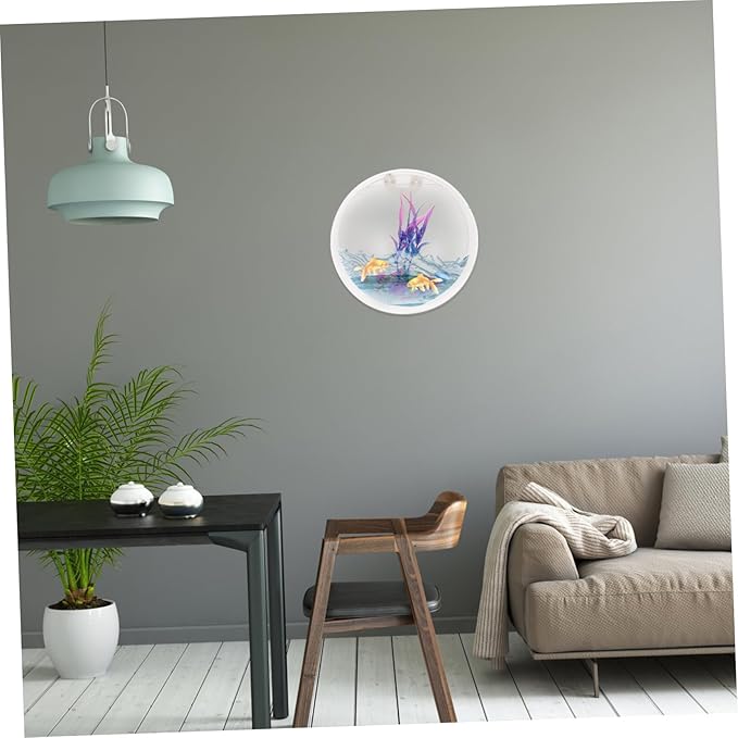 Mipcase Transparent Hanging Fish Hanging Fish Bowl Wall Mounted Fish Tank Wall Fish Tank Tank- Semi- Circulaire