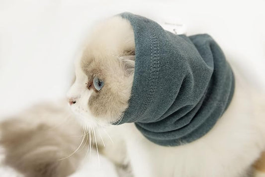 Cat Bath Accessories,Ear Wrap Pinpoint Mesh Anxiety Relief, Bath Accessories for Pet Grooming & Force Drying (Green S)