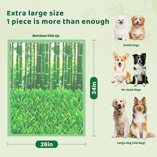 Puppy Pads XL 7 Count - 28"x34" Extra Large Pee Pads for Dogs Odor Blocking, Leak-Proof Potty Training Pad Super Absorbent, 6-Layer Leak-Bamboo Patterns Dog Pads