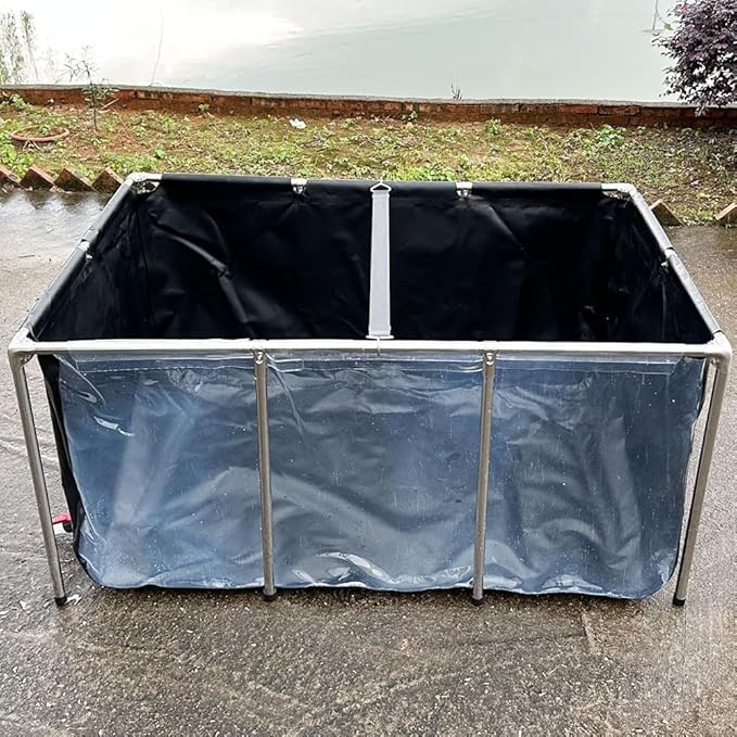 Aquarium Pool Pond,Collapsible Fish Ponds for Outside with Transparent Clear Viewing Panel,270 Gallon Fish Tank,PVC Canvas Above Ground Pond,Indoor/Outdoor Pond for Koi,Goldfish,with Drain Valve
