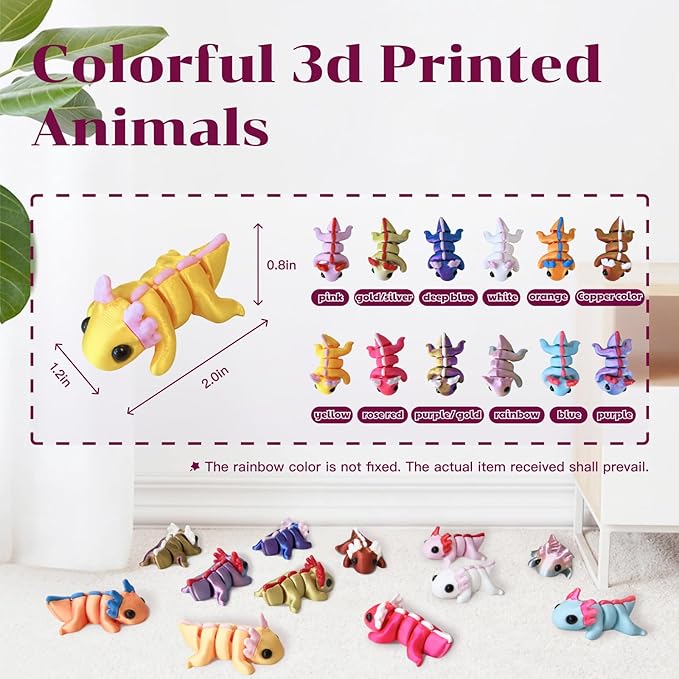 Mini 3D Printed Dragon Egg and 3D Printed Animals，Resin Figurines，Animal Miniature Figurines，Mini Egg Fillers，Teen Carnival Prizes (12pcs)