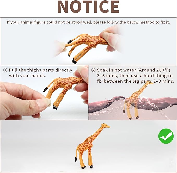 Mini Safari Animal Figures Toy - 12PCS Plastic Tiny Forest Jungle Zoo Will Animal Figurines Cake Toppers Party Favor for Kids