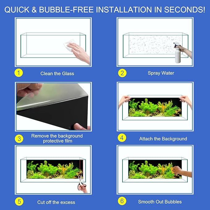 Aquarium Background & Fish Tank Background – Ultra HD Static Cling, Tape-Free, Vibrant Underwater Scene for Stunning Aquarium Decorations 17.7 X 35.4 Inches