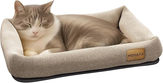 2-in-1 Pet Bed-M & Scratch Pad for Cats and Dogs – Breathable Jute & Cotton Dual-Layer Design, Durable Eco-Friendly Cat Lounger & Dog Bed with Cooling Comfort for Summer – Washable, Non-Slip