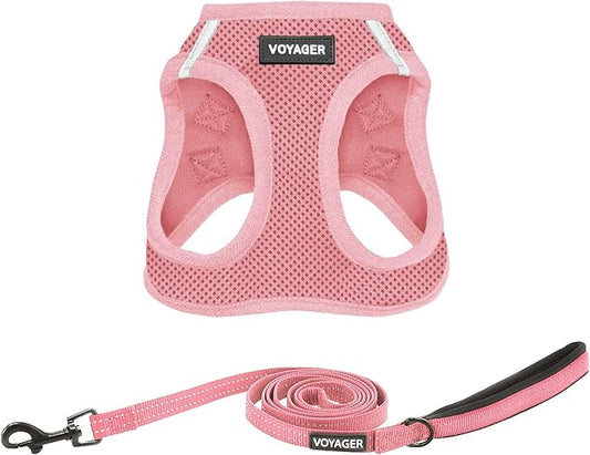 Voyager Step-in Air Cat Harness - All Weather Mesh Step in Vest Harness for Small and Medium Cats by Best Pet Supplies - Harness Leash Set (Pink), XXXS