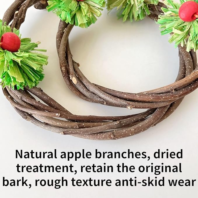 Bird Swing Branch Rings Swing Bird Toy Birdcage Hanging Corn Husk Perch Toy Cage Accessories for Lovebird Budgies Chewable Toy Parrot Pecking Toy (L)