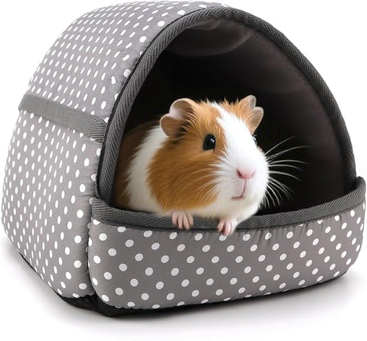 Guinea Pig Hideout - Interactive Cuddle Bed with Removable Pad, Soft Bunny Hideaway, Washable Small Animal Cage Accessories