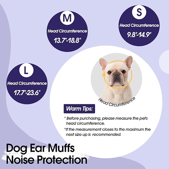 Dog Calming Hoodie, Dog Ear Muffs Noise Protection & Anxiety Relief, No Shake Ear Wraps for Dogs Quiet Ears Cover Headband for Fireworks Grooming Swimming Bathing Force Drying
