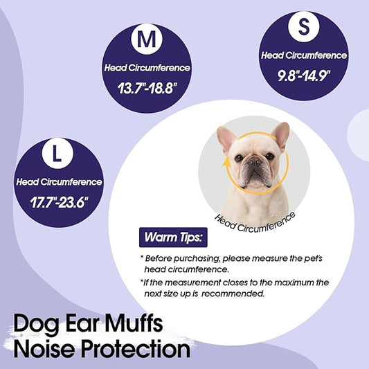 Dog Calming Hoodie, Dog Ear Muffs Noise Protection & Anxiety Relief, No Shake Ear Wraps for Dogs Quiet Ears Cover Headband for Fireworks Grooming Swimming Bathing Force Drying