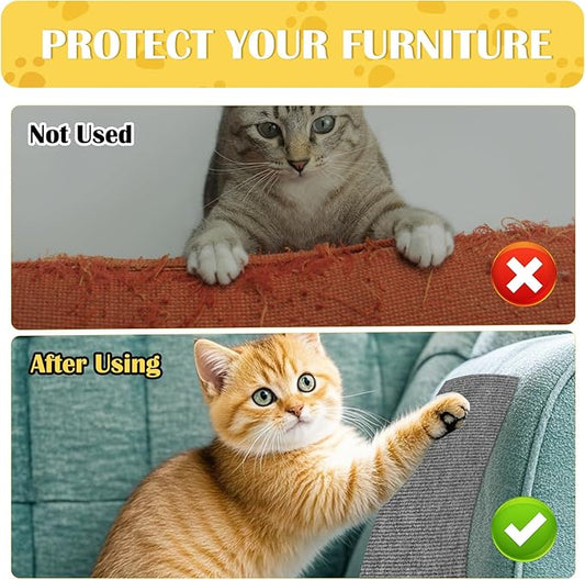 Self-Adhesive Cat Scratch Mat Trimmable Cat Scratching Post Carpet 39in Durable Carpet Mat Pad Replacement for Cat Tree Shelves Post Couch, Furniture, Walls & Doors DIY Cat Climbing Mat (Light Gray)
