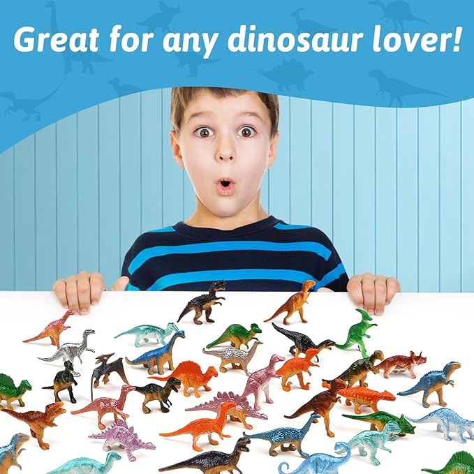 Dinosaur Toys, Plastic Mini Dinosaur Figure Toy Set Including T-rex, Stegosaurus, Monoclonius for Kids Toddler Dinosaur Birthday Party Favors, Christmas Valentines Day Gifts, 78 Pack