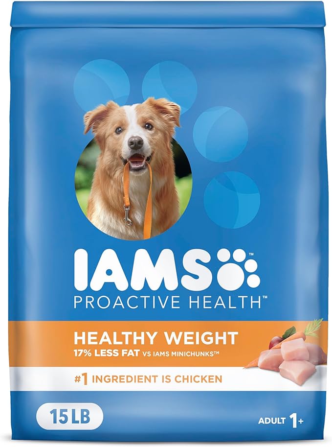 IAMS Proactive Health Healthy Weight Control Adult Dry Dog Food with Real Chicken, 15 lb. Bag