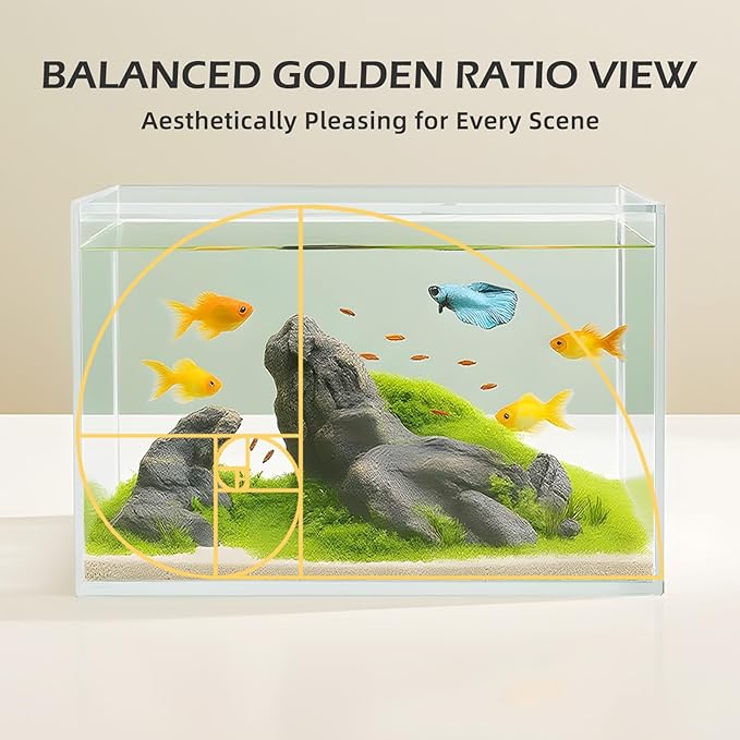 2 Gallon Glass Fish Tank, Nano Tank, Rimless Low Iron Aquarium for Betta/Goldfish/Snails/Shrimp and Aquatic Planting